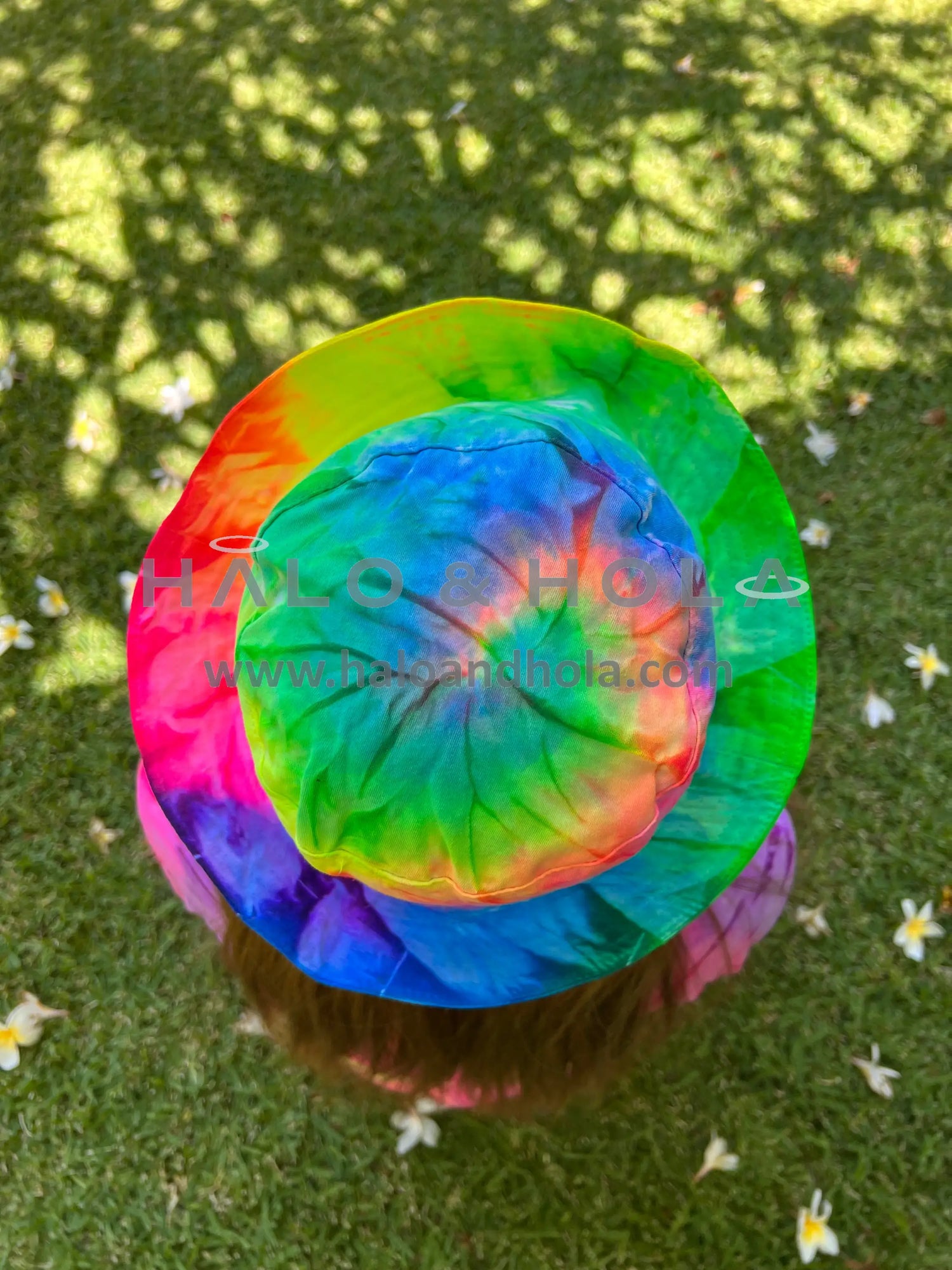 Tie-Dye Bucket Hat In Green Blue Yellow & Pink