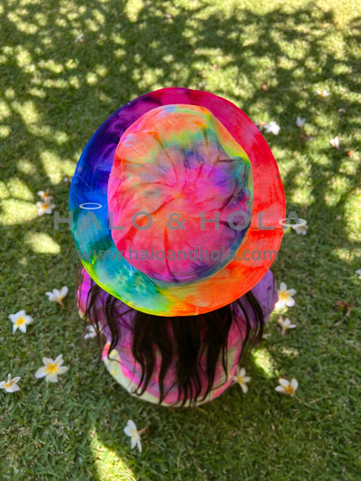 Tie-Dye Bucket Hat In Orange Yellow Purple & Blue