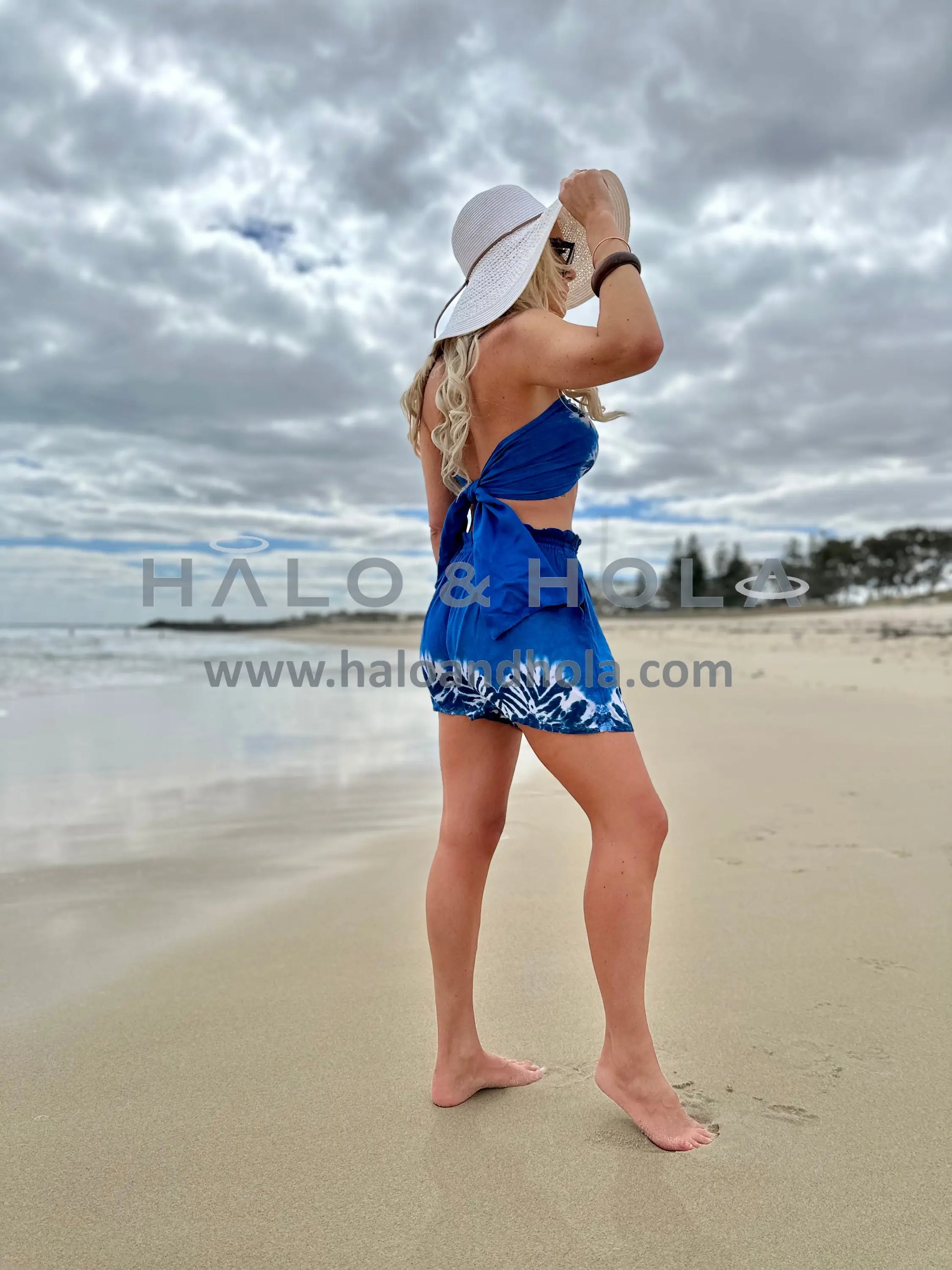 Tie-Dye Bikini Top With Shorts Set