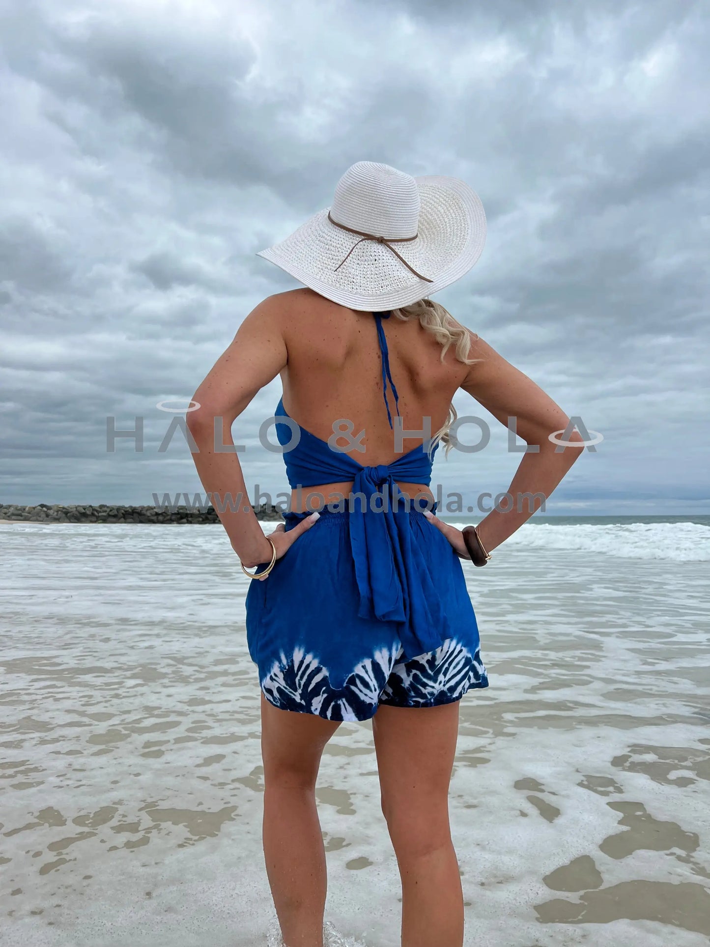 Tie-Dye Bikini Top With Shorts Set