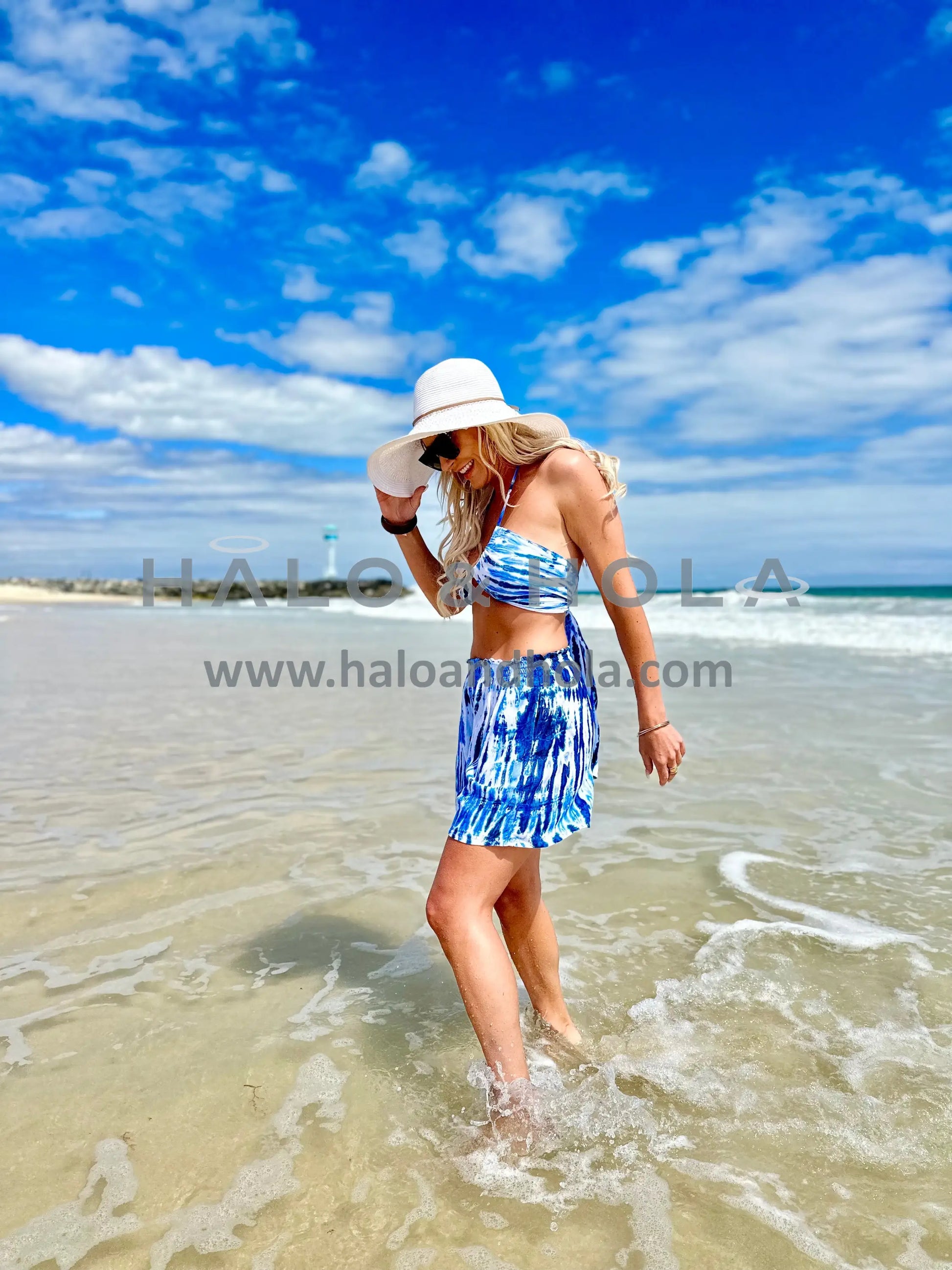 Tie-Dye Bikini Top With Shorts Set