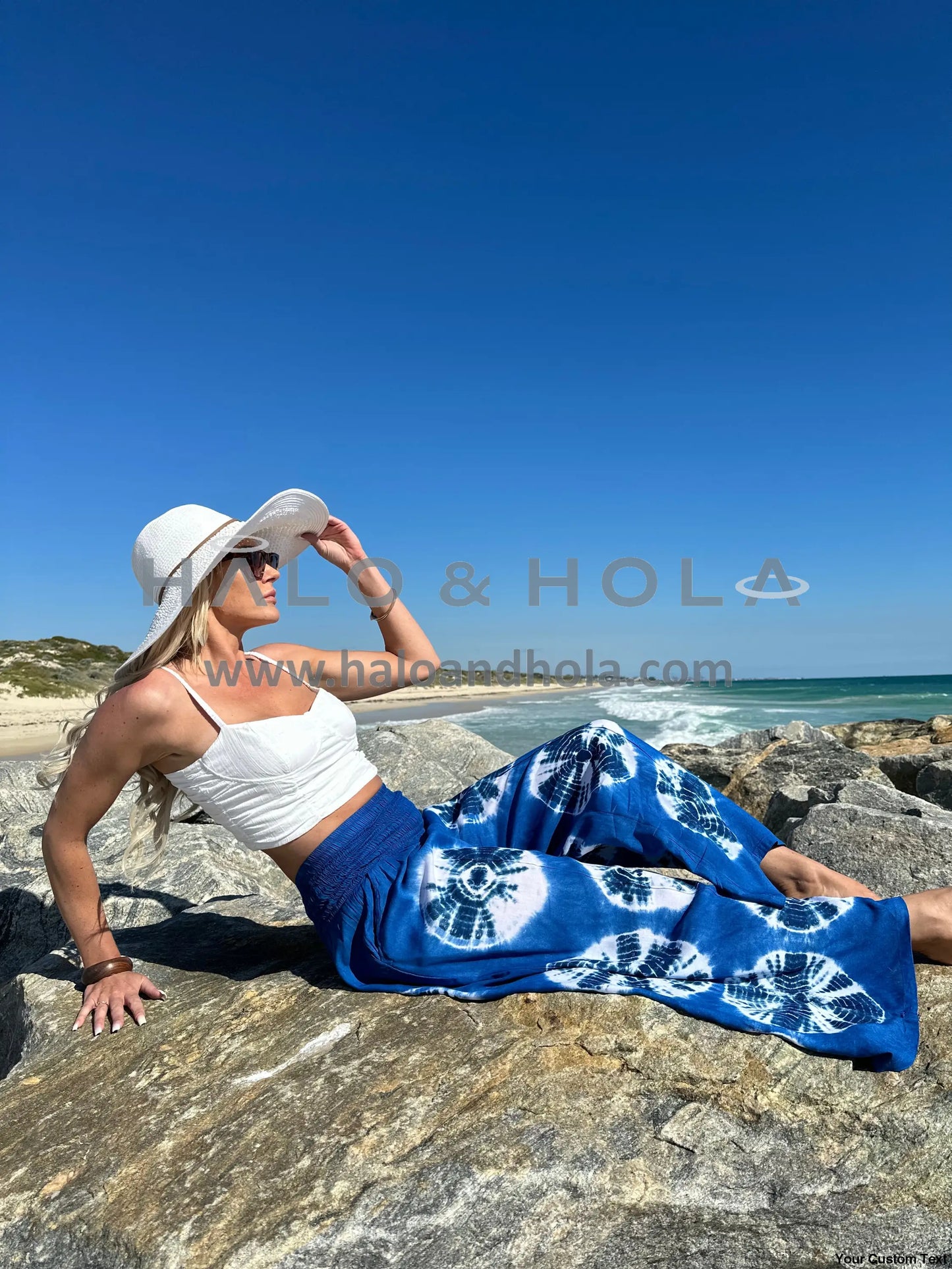 Tie-Dye Pants With A Smocked Waist