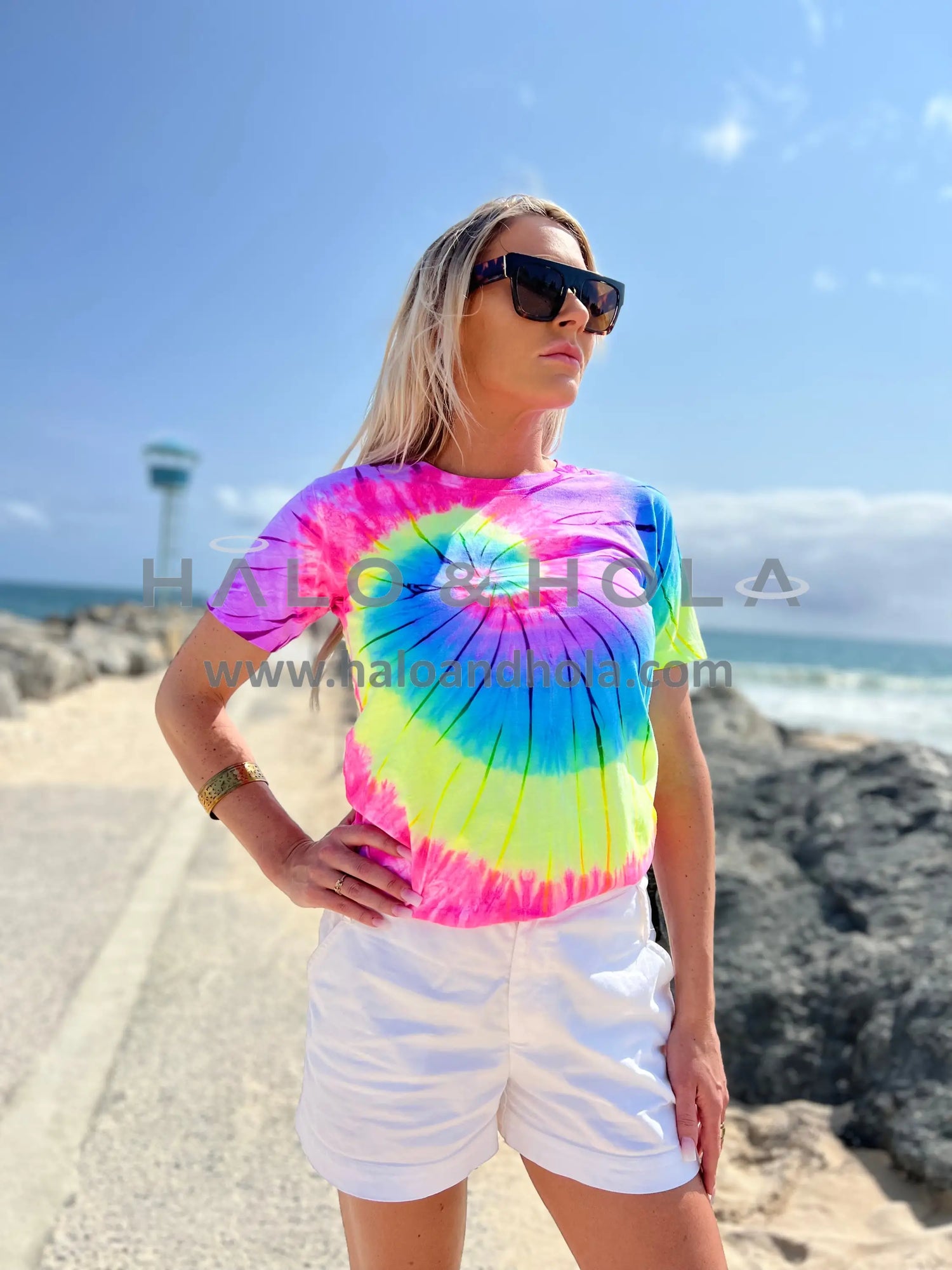 Tie Dye Spiral Swirl T-Shirt In Rainbow